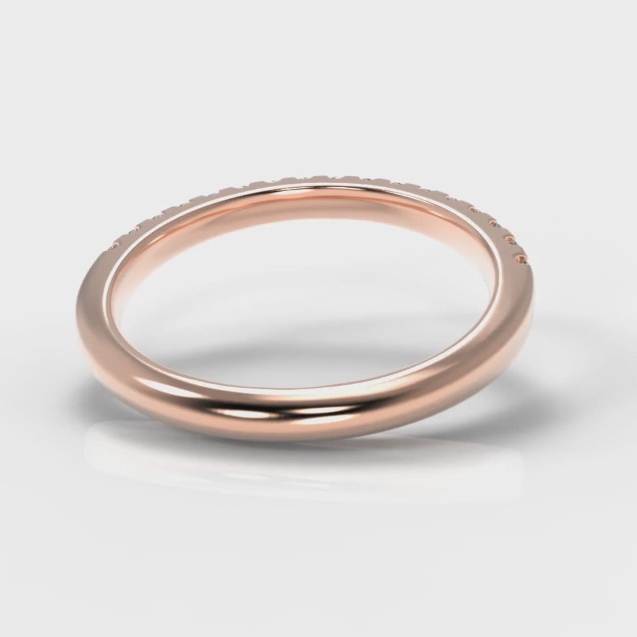 Micropavé Diamond Wedding Ring - Rose Gold