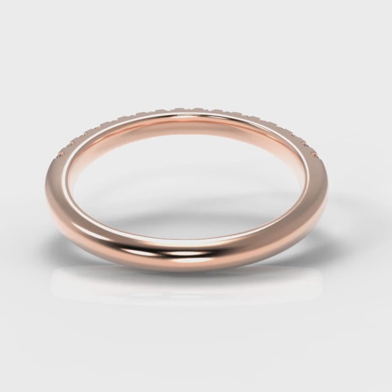 Micropavé Diamond Wedding Ring - Rose Gold
