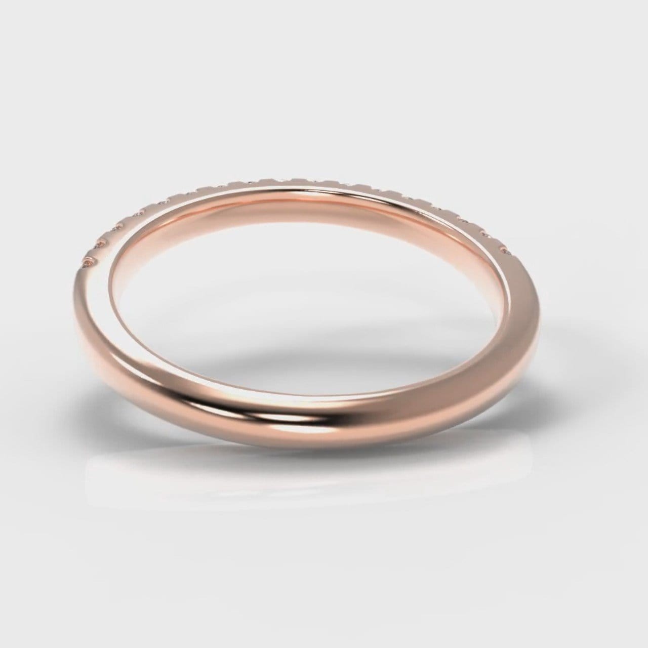 Micropavé Diamond Wedding Ring - Rose Gold