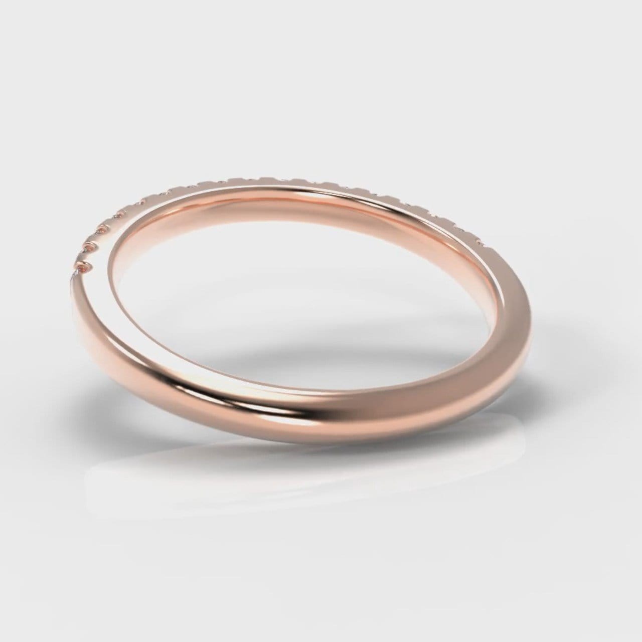 Micropavé Diamond Wedding Ring - Rose Gold