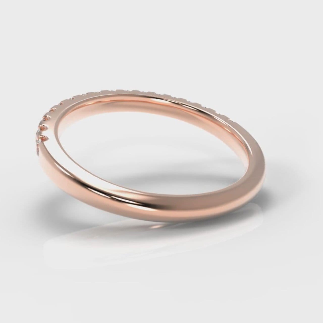Micropavé Diamond Wedding Ring - Rose Gold