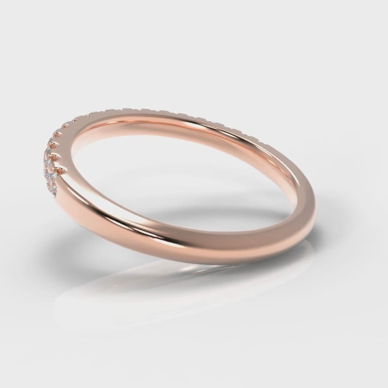 Micropavé Diamond Wedding Ring - Rose Gold