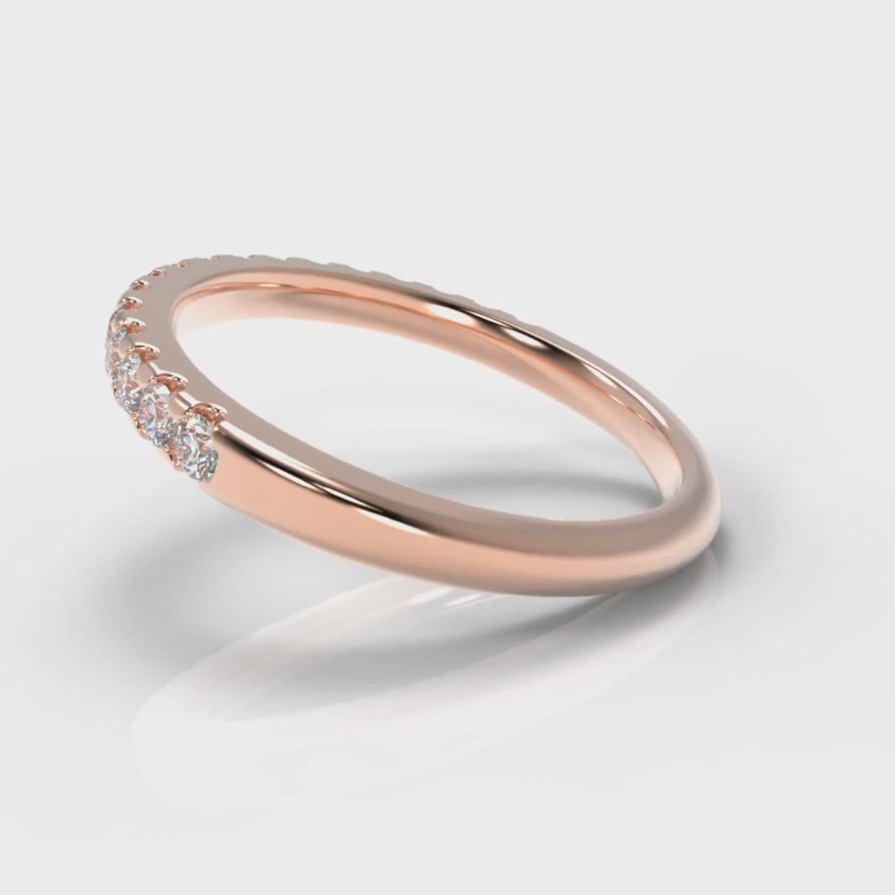 Micropavé Diamond Wedding Ring - Rose Gold