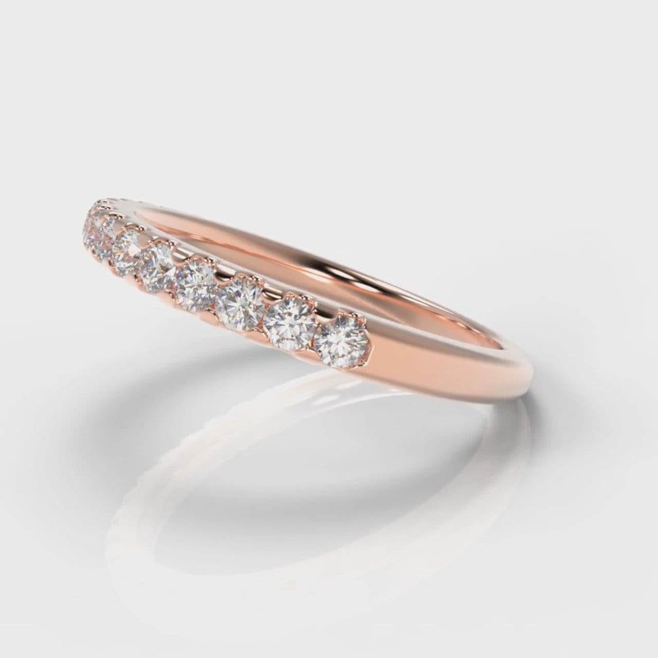 Micropavé Diamond Wedding Ring - Rose Gold