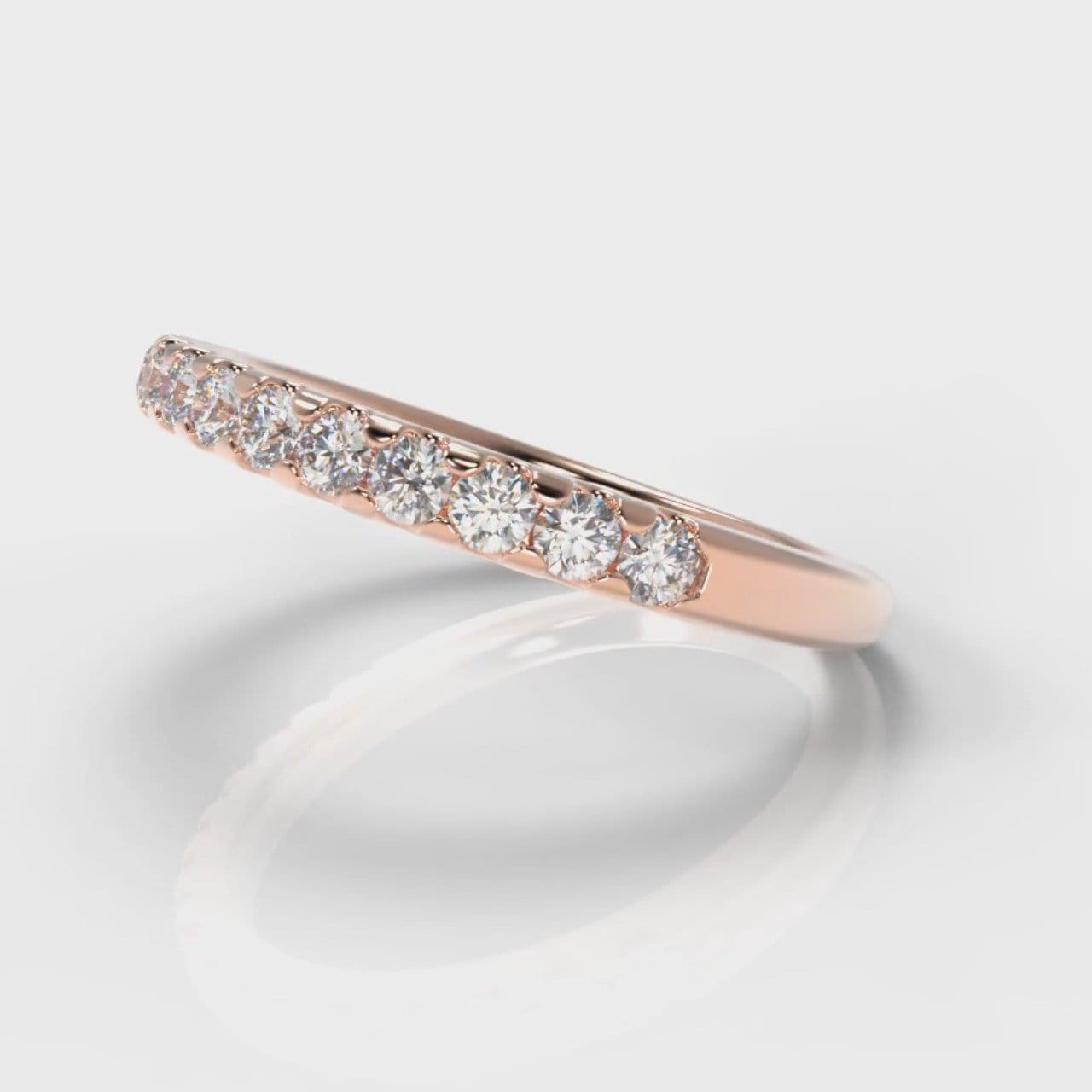 Micropavé Diamond Wedding Ring - Rose Gold