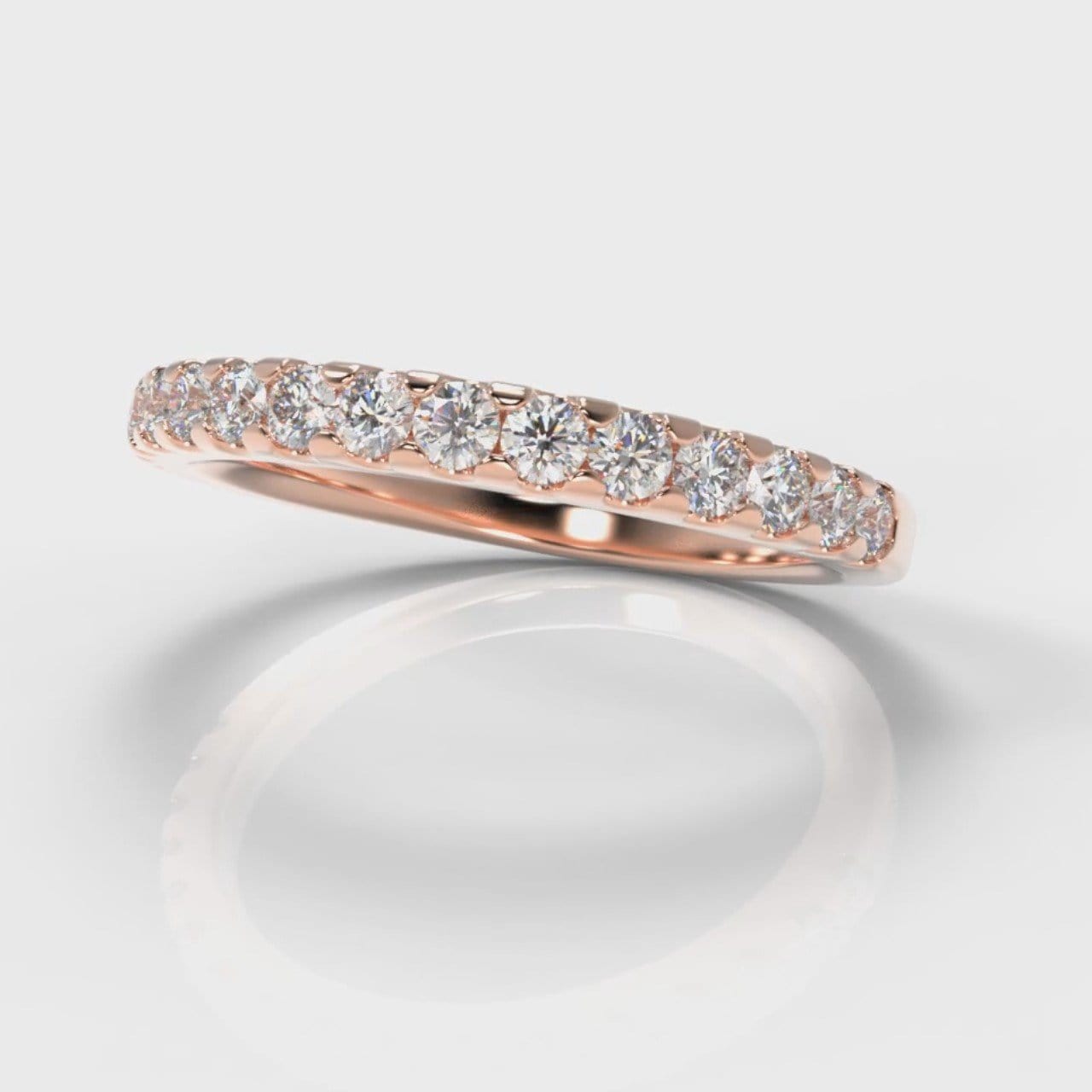 Micropavé Diamond Wedding Ring - Rose Gold