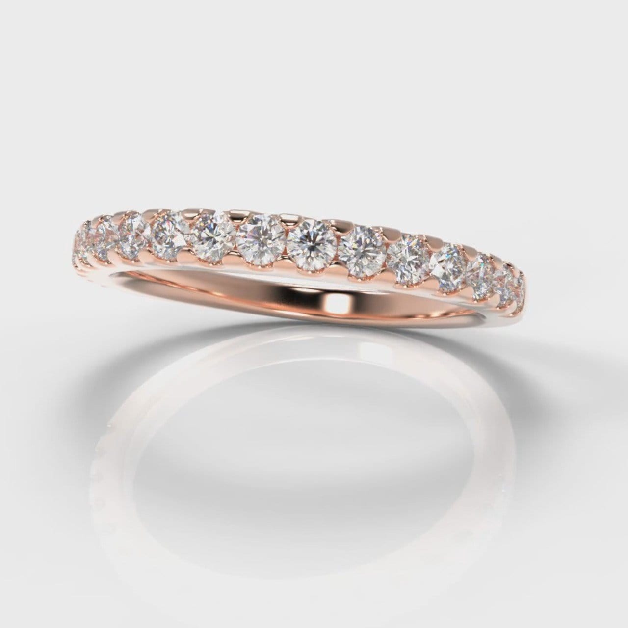 Micropavé Diamond Wedding Ring - Rose Gold