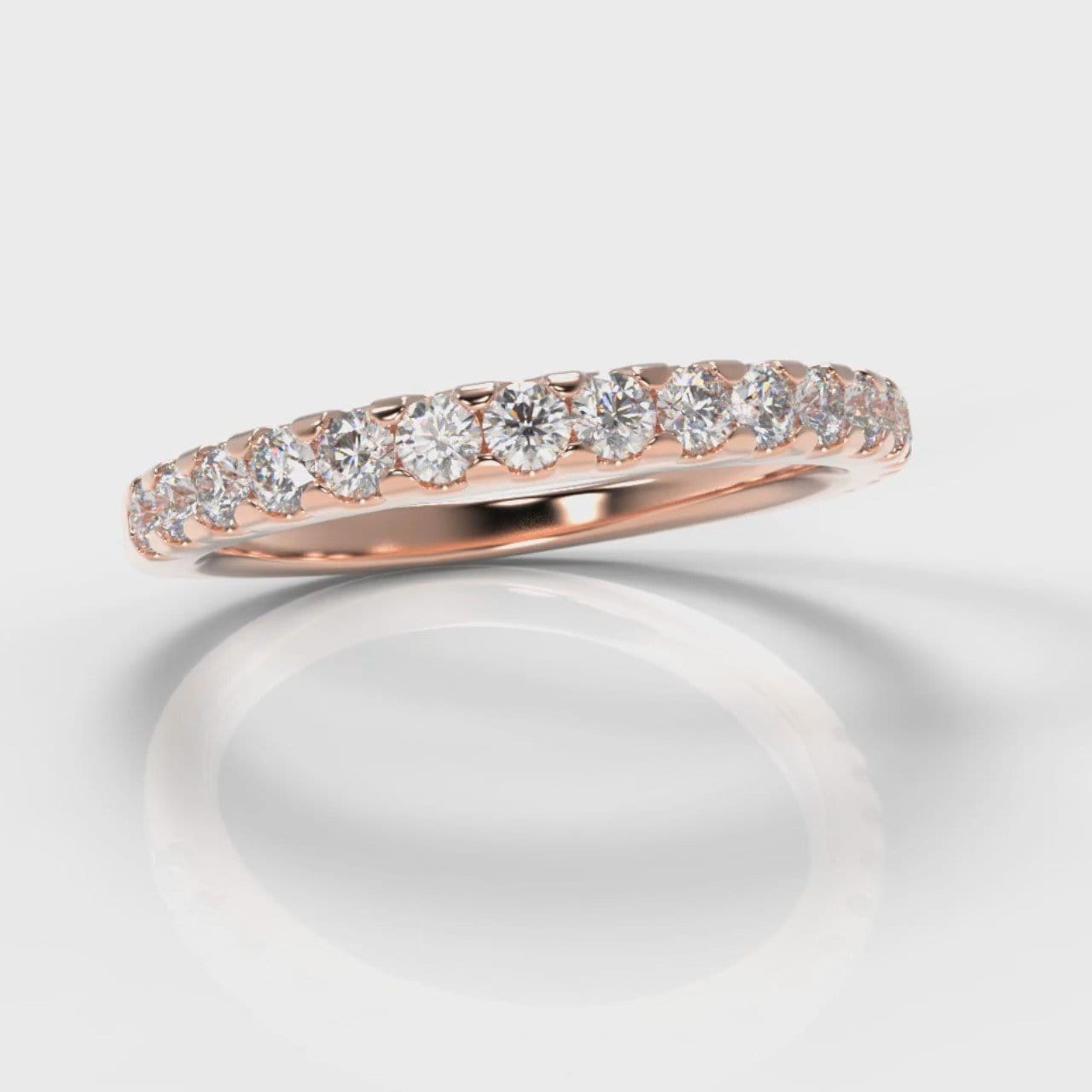 Micropavé Diamond Wedding Ring - Rose Gold