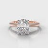 Carrée Solitaire Oval Diamond Engagement Ring - Rose Gold