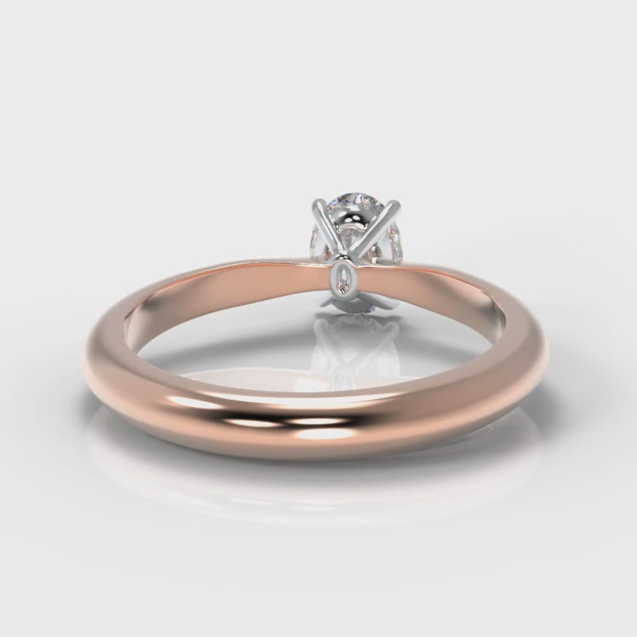 Carrée Solitaire Oval Diamond Engagement Ring - Rose Gold