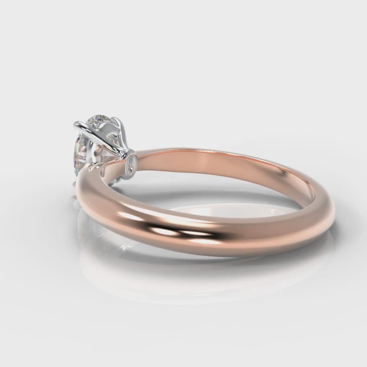 Carrée Solitaire Oval Diamond Engagement Ring - Rose Gold