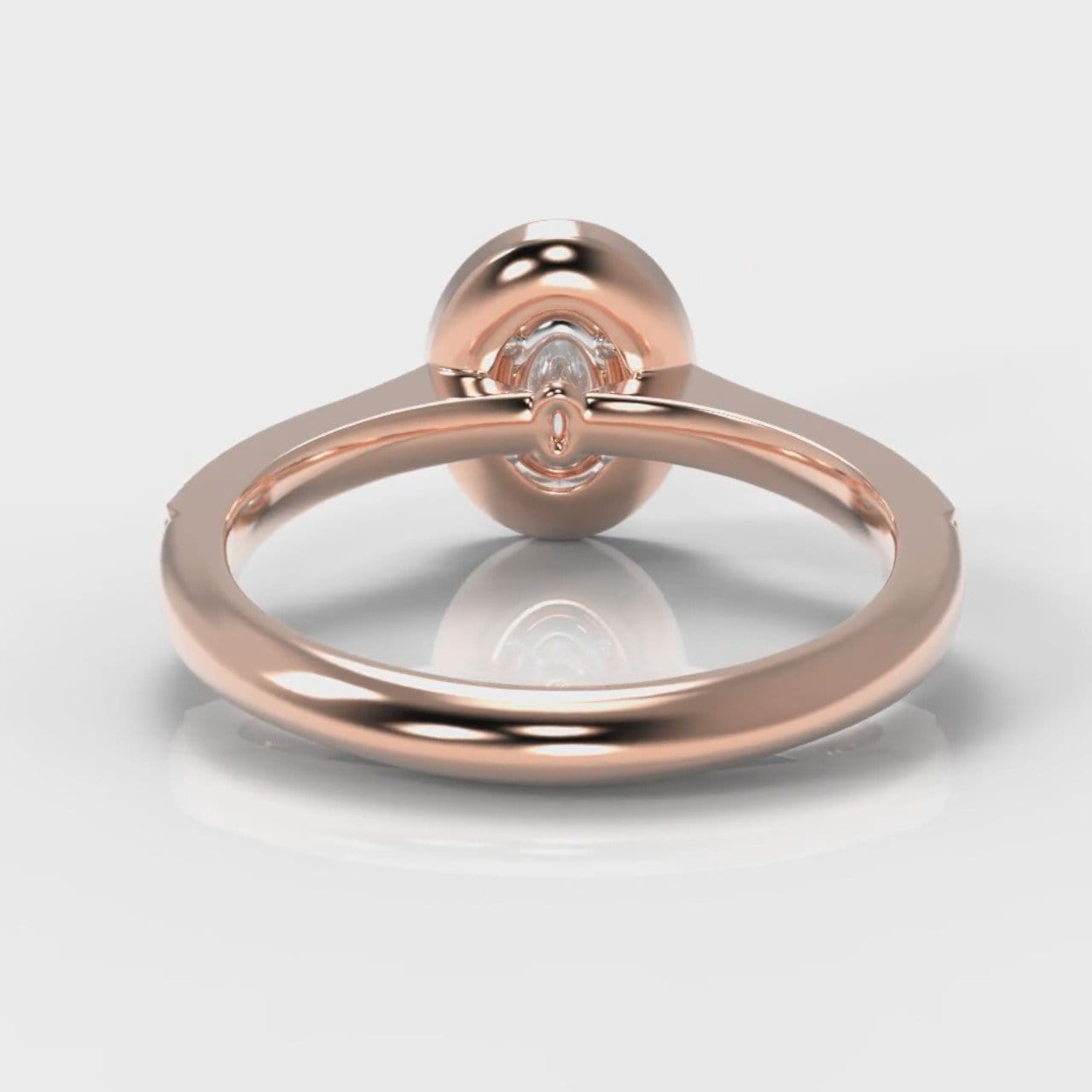 Pavé Oval Diamond Halo Engagement Ring - Rose Gold