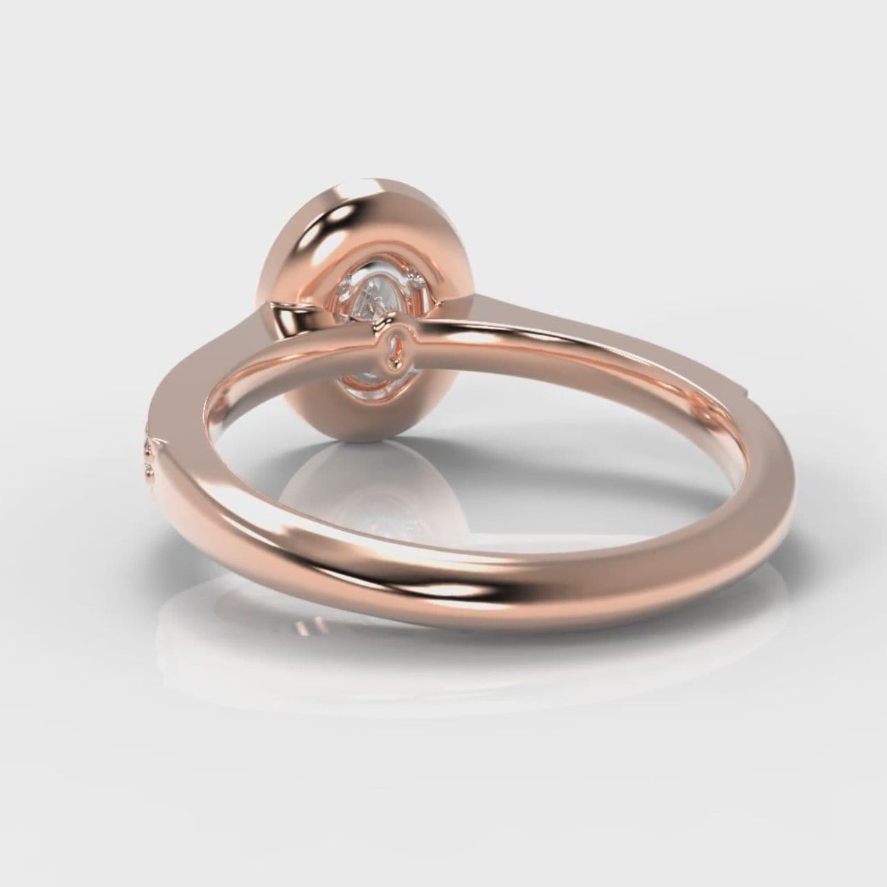 Pavé Oval Diamond Halo Engagement Ring - Rose Gold