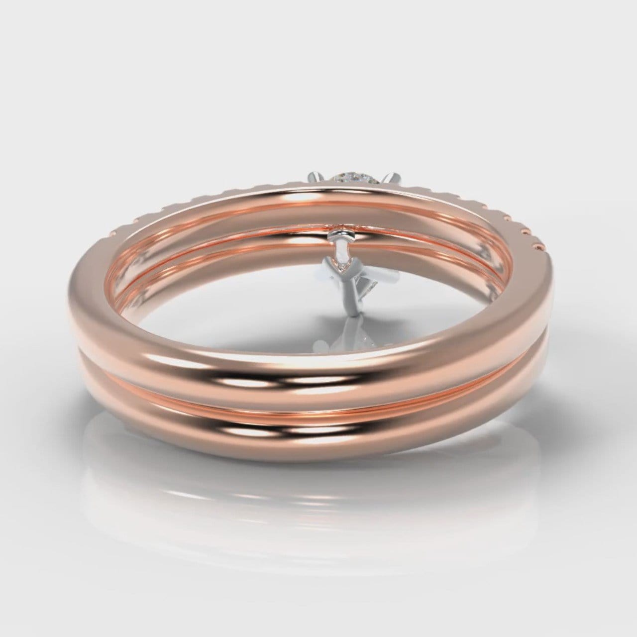 Micropavé Pear Diamond Bridal Set - Rose Gold