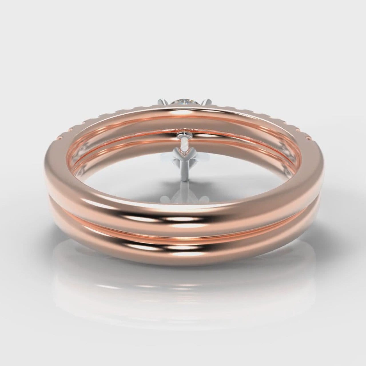 Micropavé Pear Diamond Bridal Set - Rose Gold