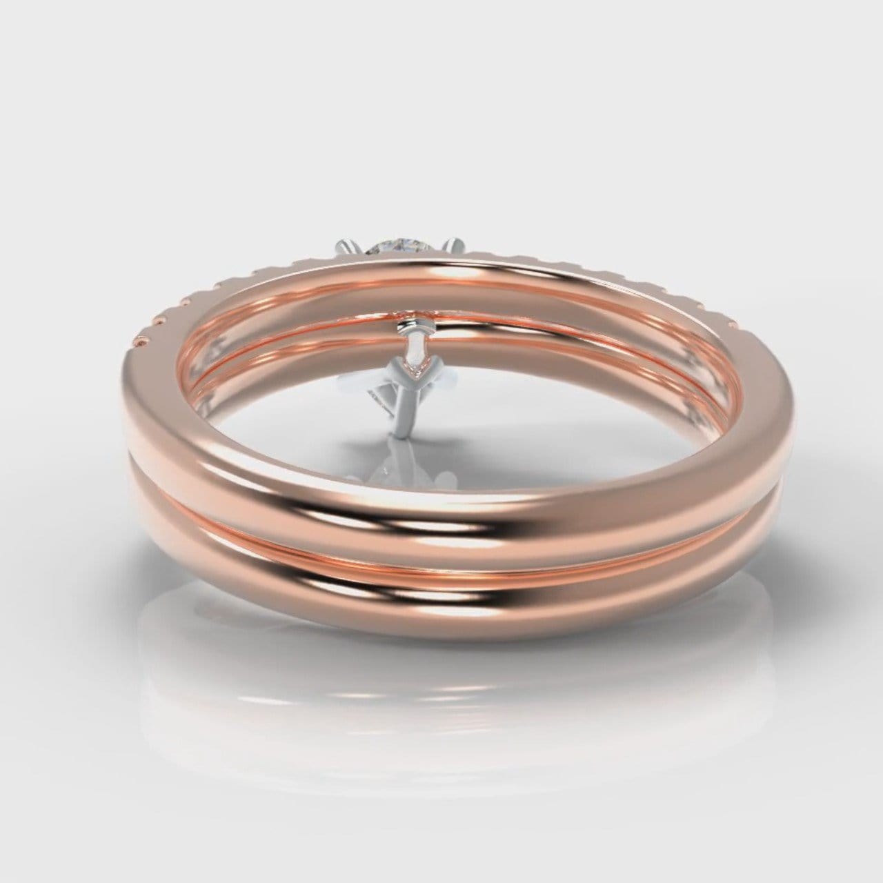 Micropavé Pear Diamond Bridal Set - Rose Gold