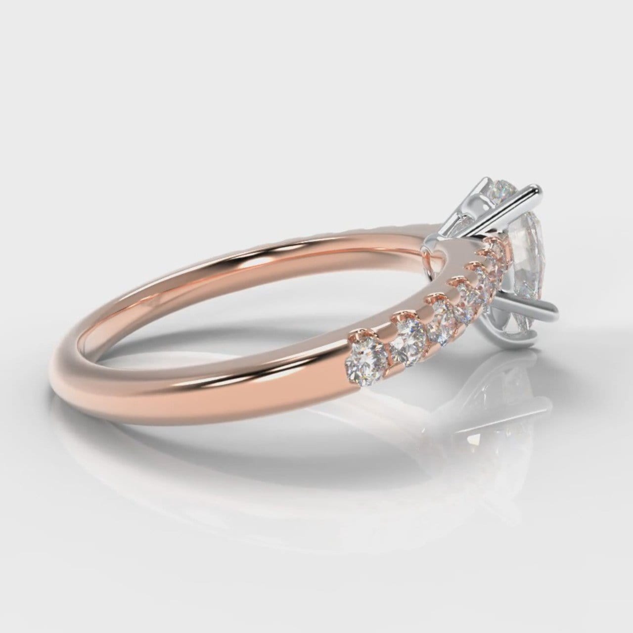 Micropavé Pear Diamond Engagement Ring - Rose Gold