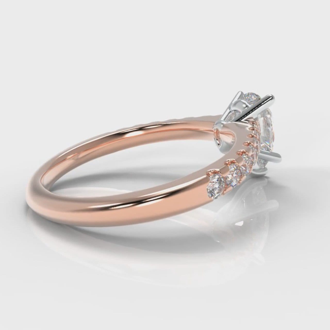 Micropavé Pear Diamond Engagement Ring - Rose Gold