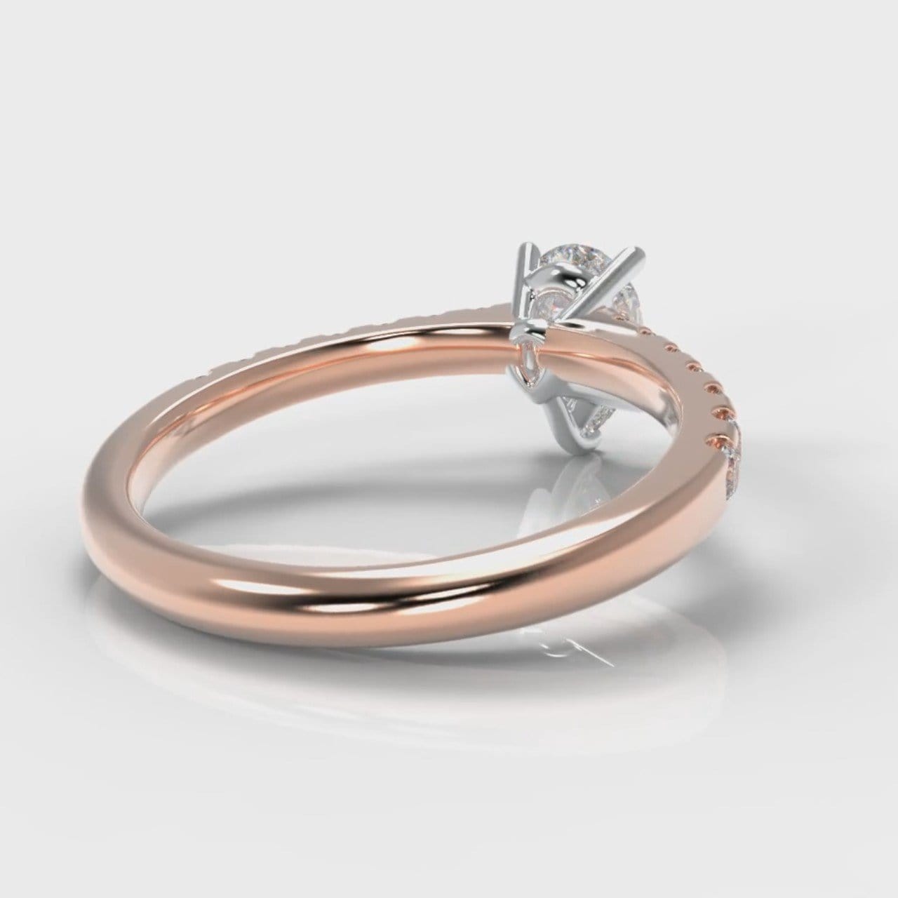 Micropavé Pear Diamond Engagement Ring - Rose Gold