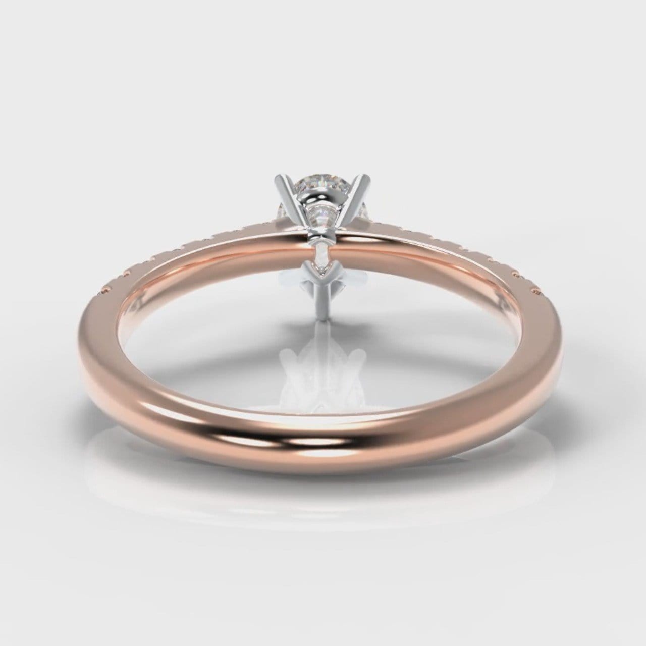Micropavé Pear Diamond Engagement Ring - Rose Gold