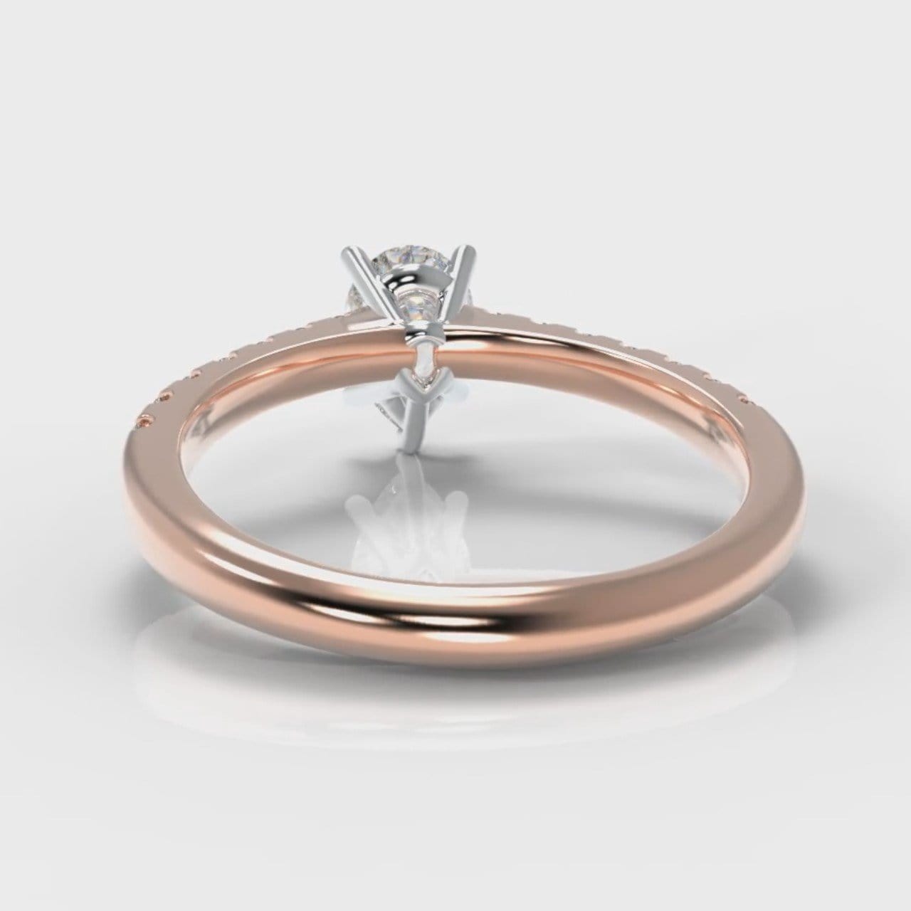 Micropavé Pear Diamond Engagement Ring - Rose Gold