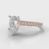 Pavé Pear Diamond Engagement Ring - Rose Gold