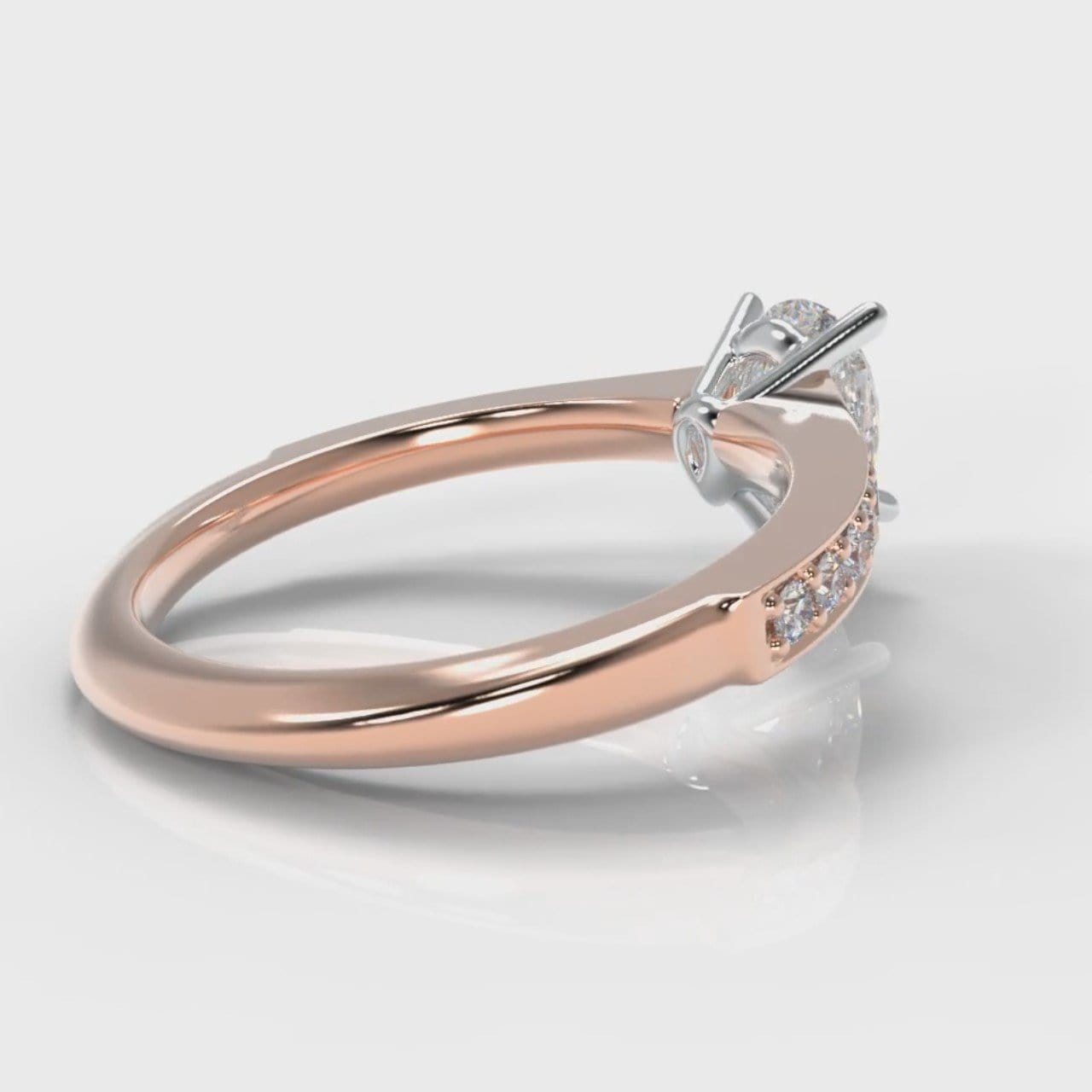 Pavé Pear Diamond Engagement Ring - Rose Gold