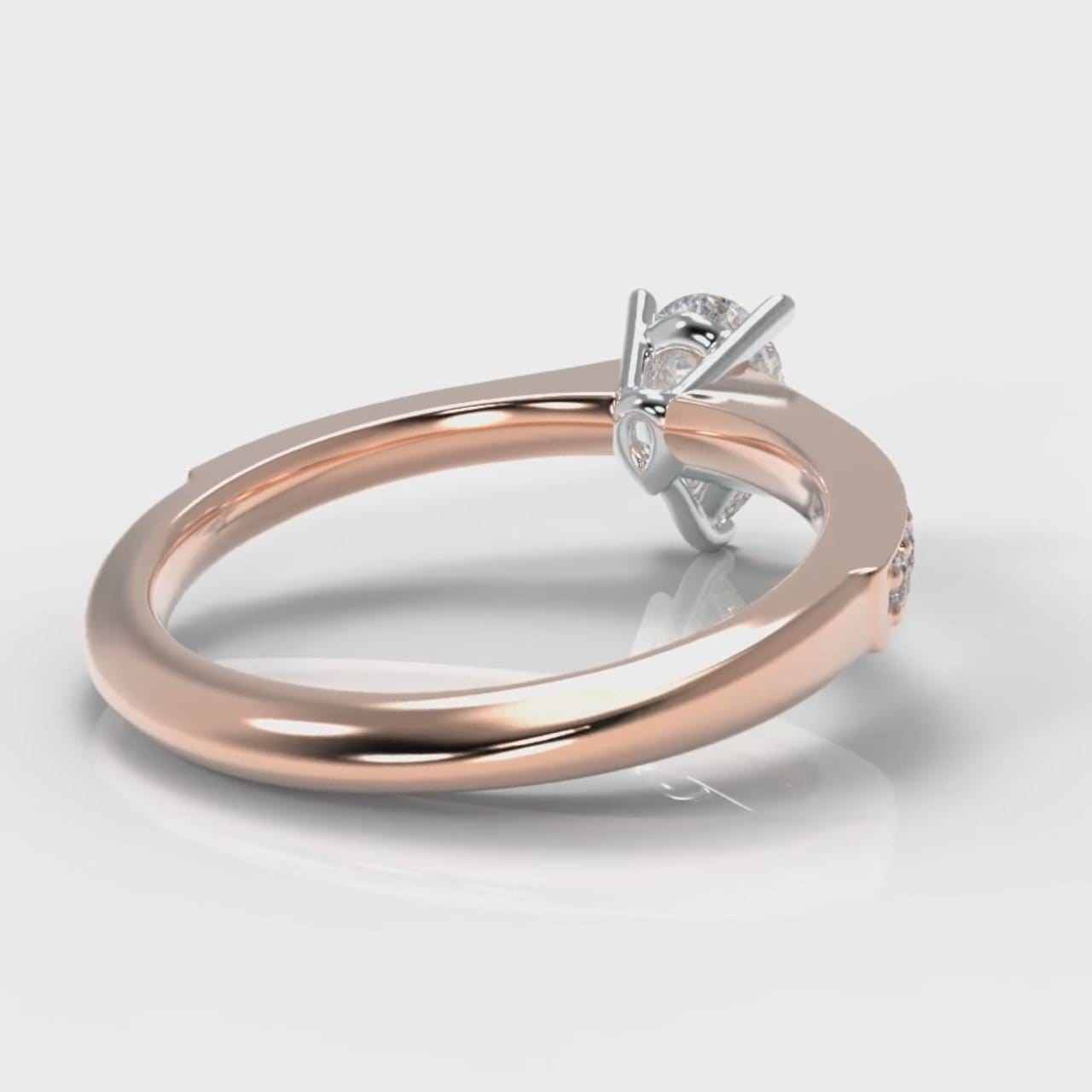 Pavé Pear Diamond Engagement Ring - Rose Gold