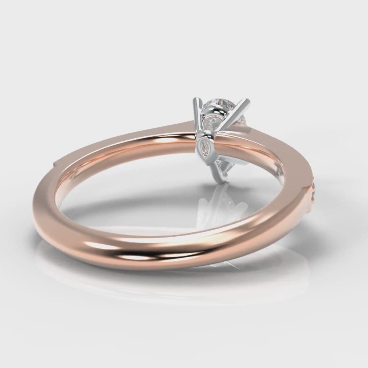 Pavé Pear Diamond Engagement Ring - Rose Gold