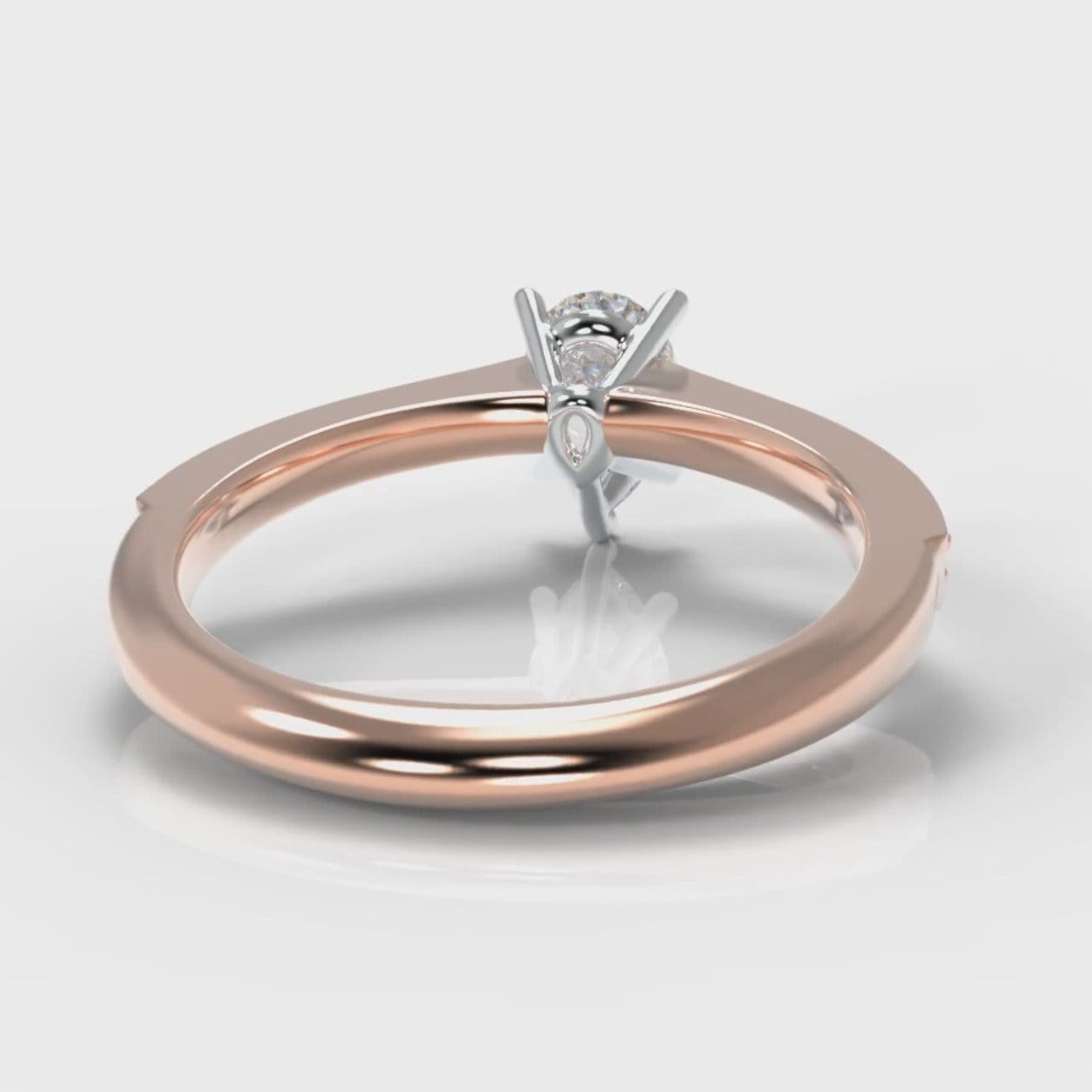 Pavé Pear Diamond Engagement Ring - Rose Gold