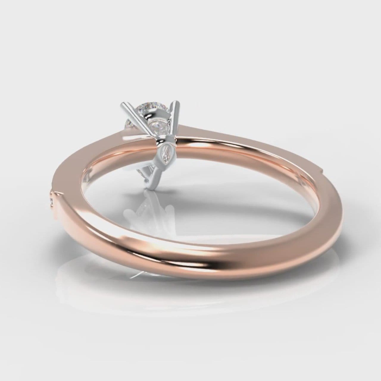 Pavé Pear Diamond Engagement Ring - Rose Gold