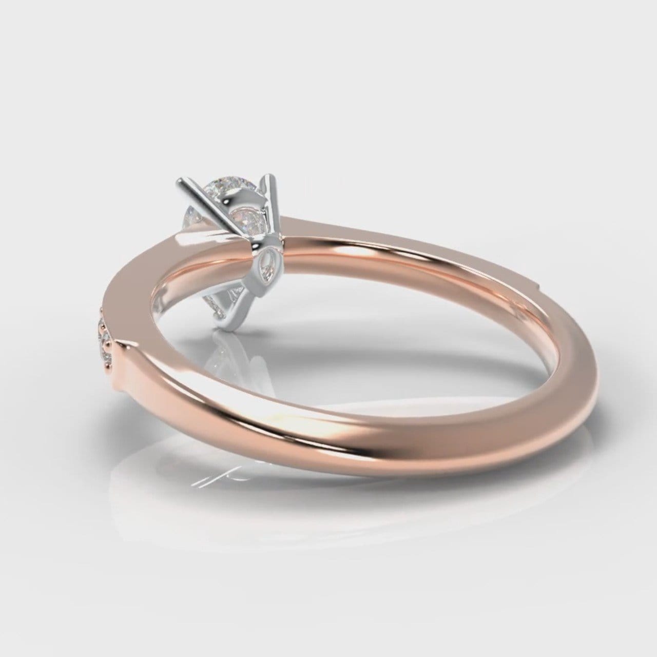 Pavé Pear Diamond Engagement Ring - Rose Gold