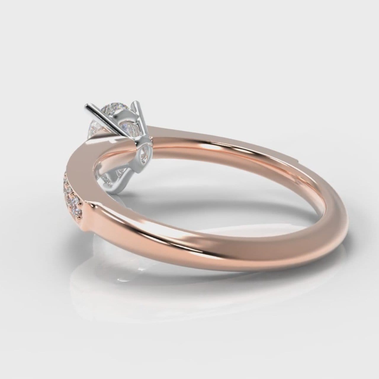 Pavé Pear Diamond Engagement Ring - Rose Gold