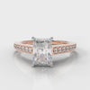 Pavé Radiant Cut Diamond Engagement Ring - Rose Gold