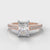 Pavé Radiant Cut Diamond Engagement Ring - Rose Gold