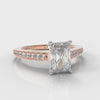 Pavé Radiant Cut Diamond Engagement Ring - Rose Gold