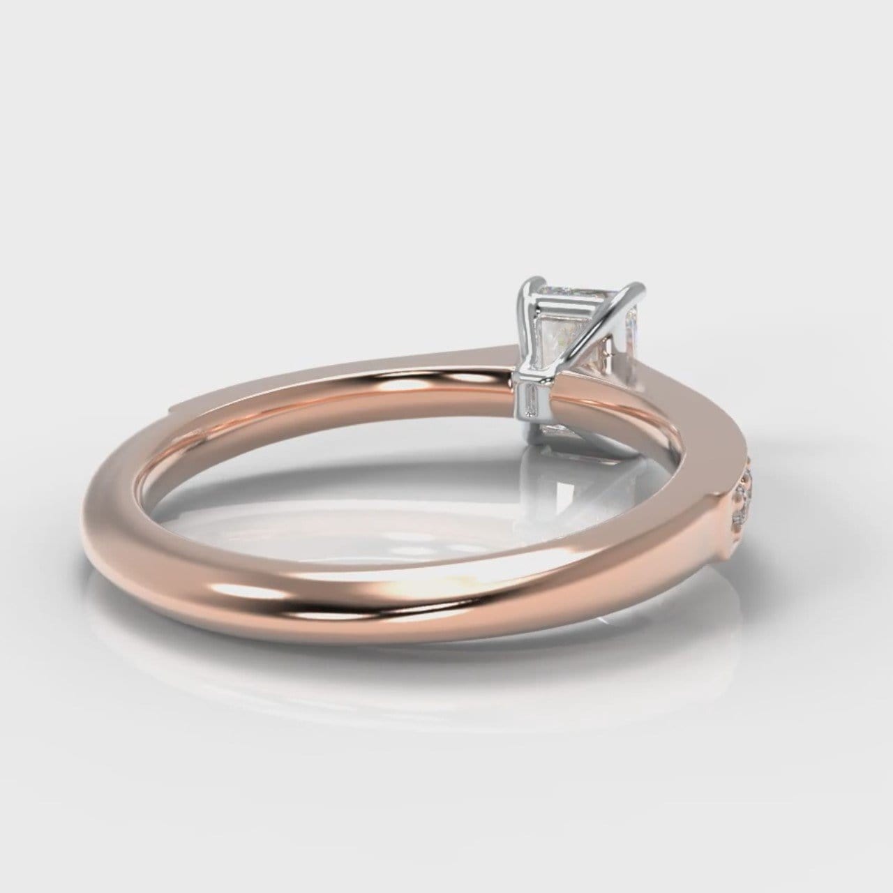 Pavé Radiant Cut Diamond Engagement Ring - Rose Gold