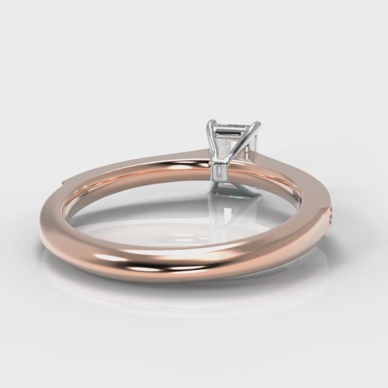 Pavé Radiant Cut Diamond Engagement Ring - Rose Gold
