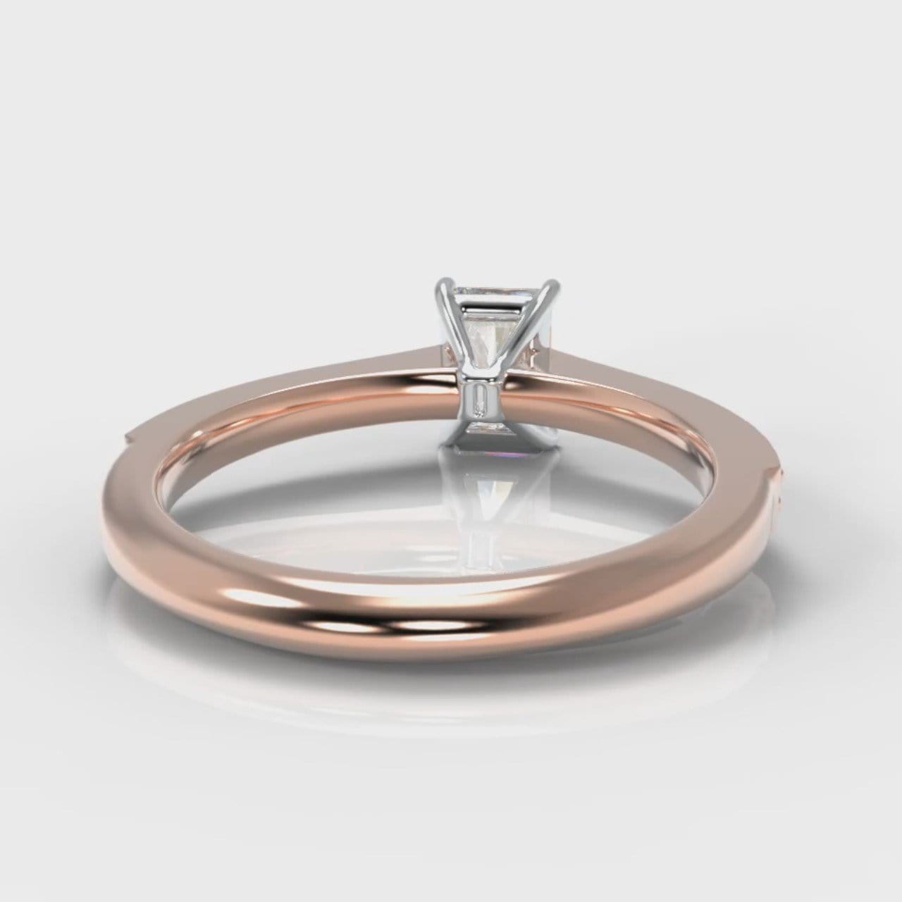 Pavé Radiant Cut Diamond Engagement Ring - Rose Gold