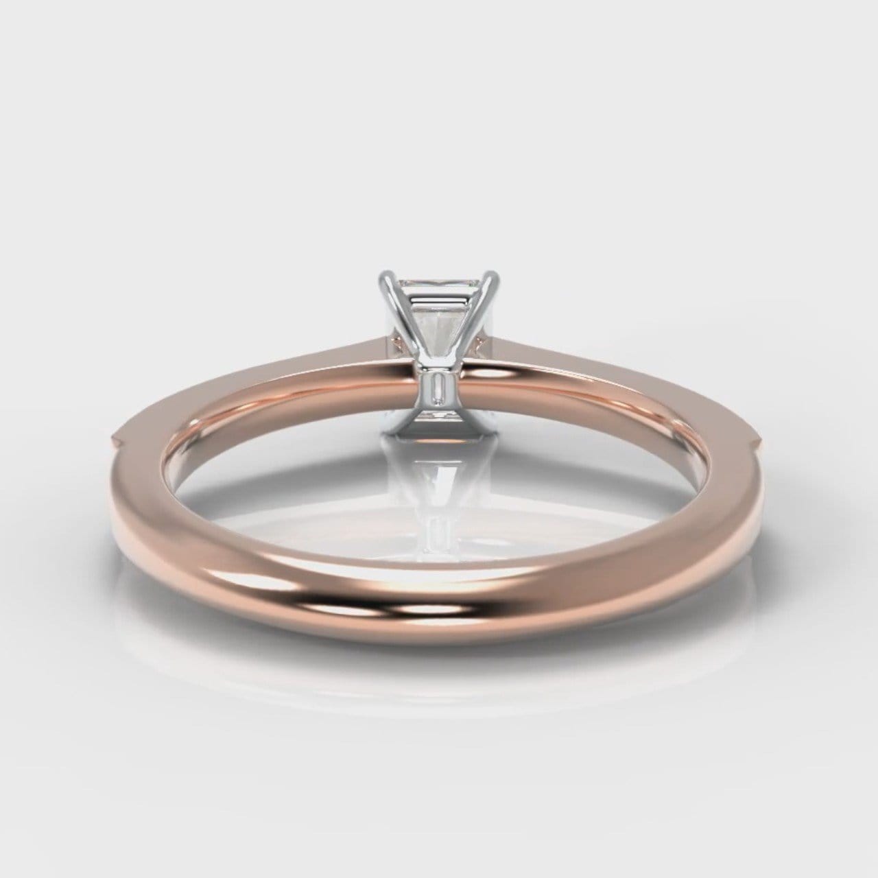 Pavé Radiant Cut Diamond Engagement Ring - Rose Gold