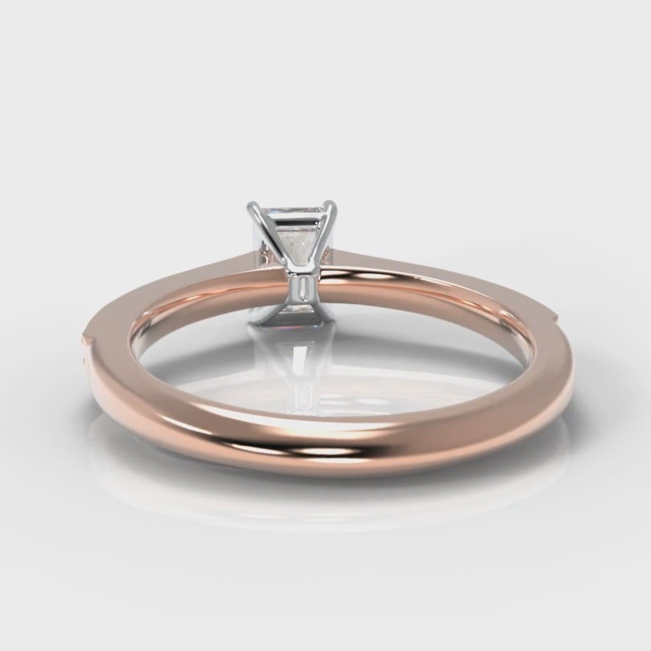 Pavé Radiant Cut Diamond Engagement Ring - Rose Gold