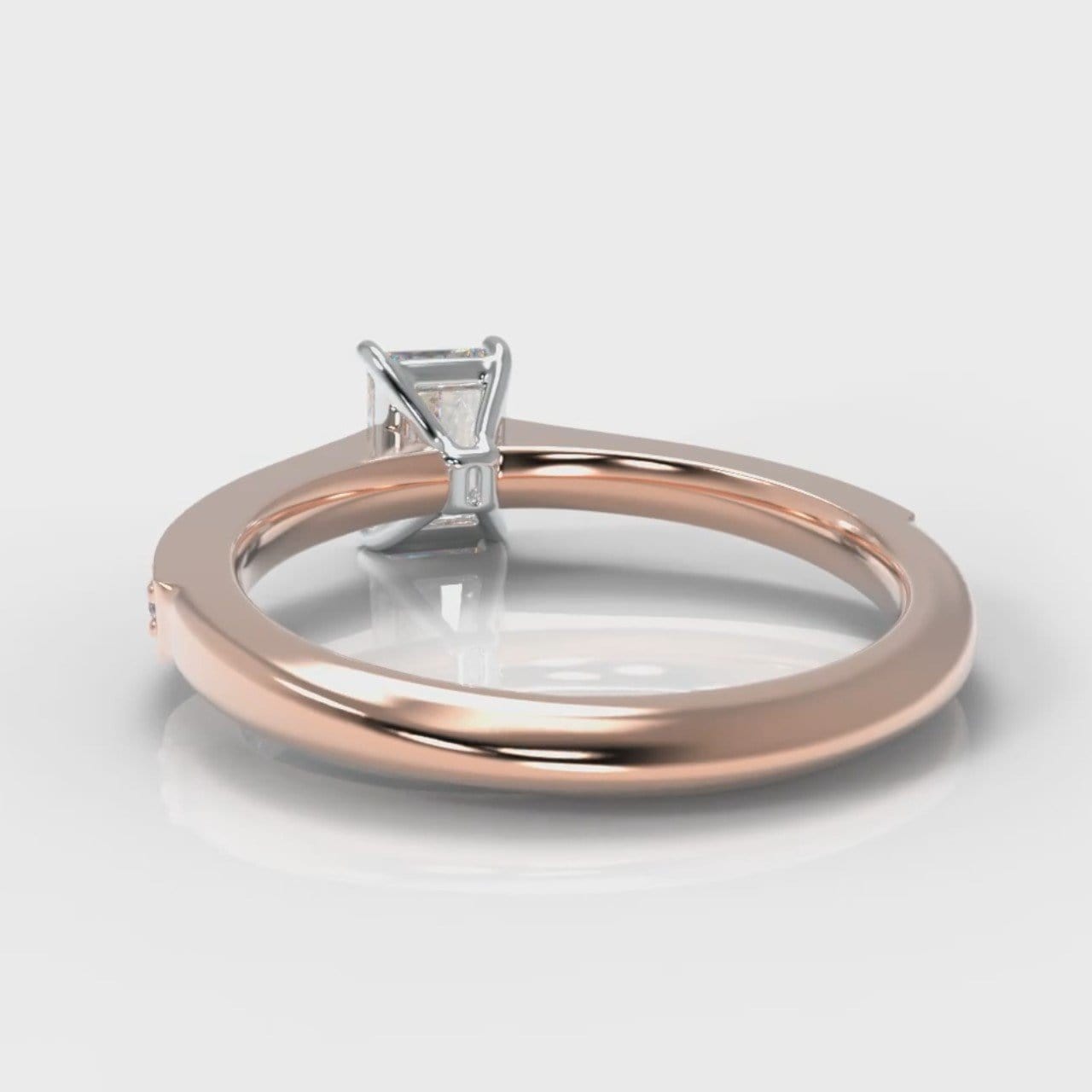 Pavé Radiant Cut Diamond Engagement Ring - Rose Gold