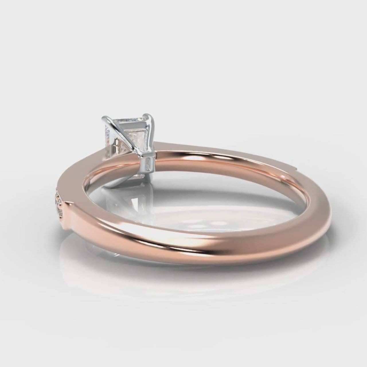 Pavé Radiant Cut Diamond Engagement Ring - Rose Gold