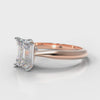 Carrée Solitaire Emerald Cut Diamond Engagement Ring - Rose Gold