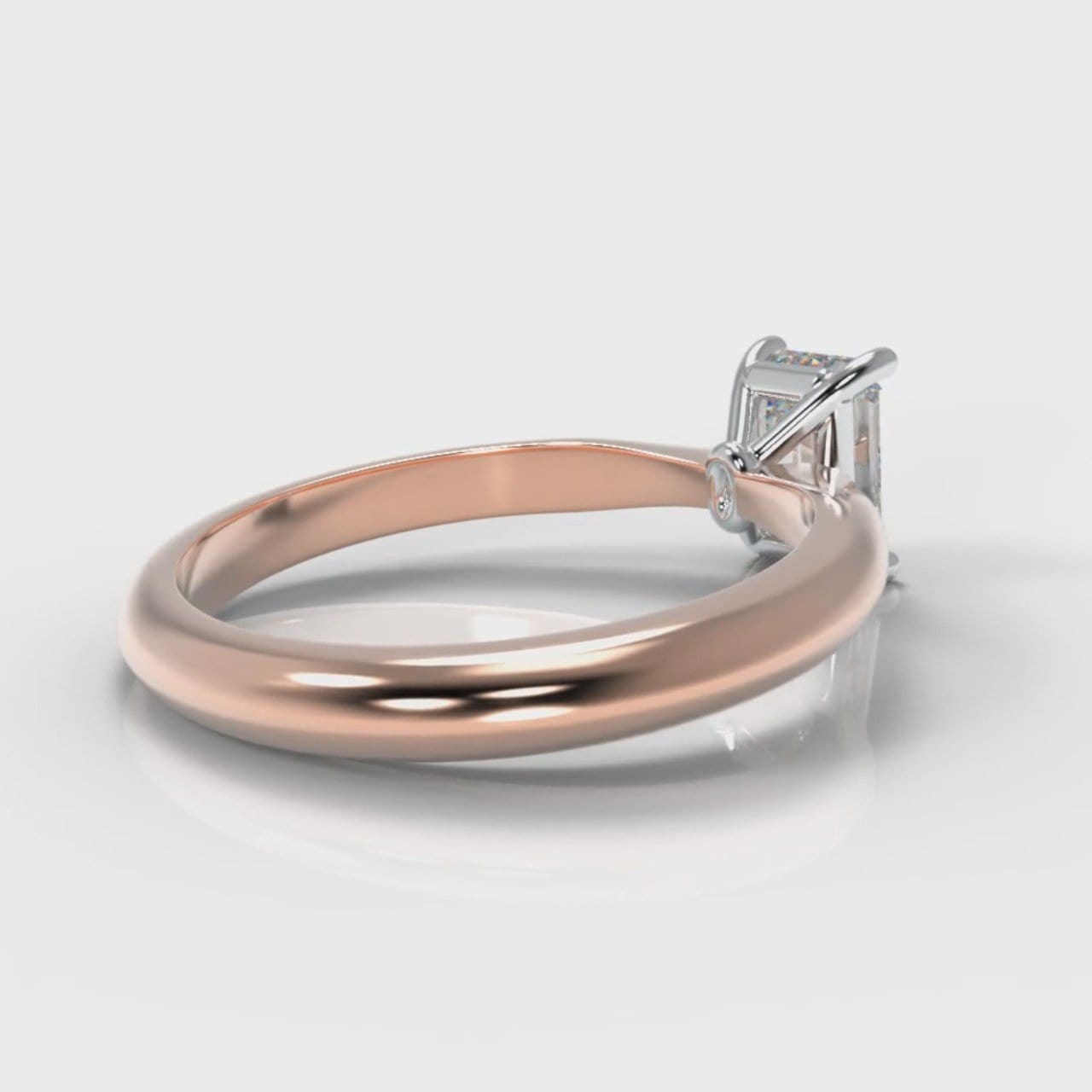 Carrée Solitaire Emerald Cut Diamond Engagement Ring - Rose Gold