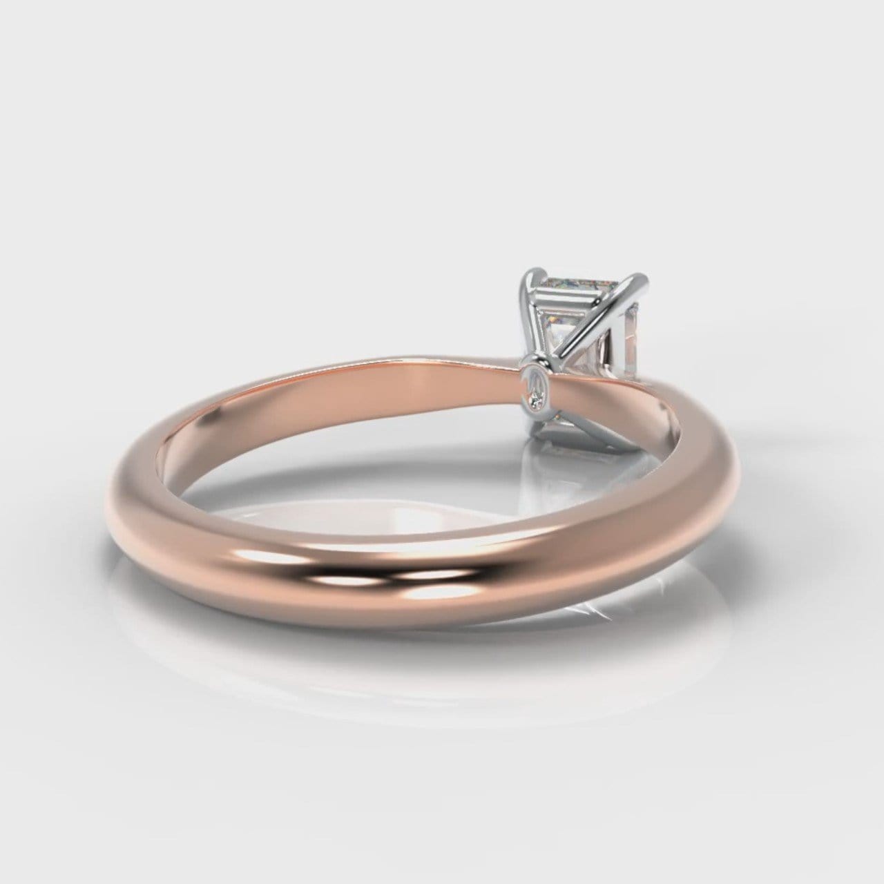 Carrée Solitaire Emerald Cut Diamond Engagement Ring - Rose Gold