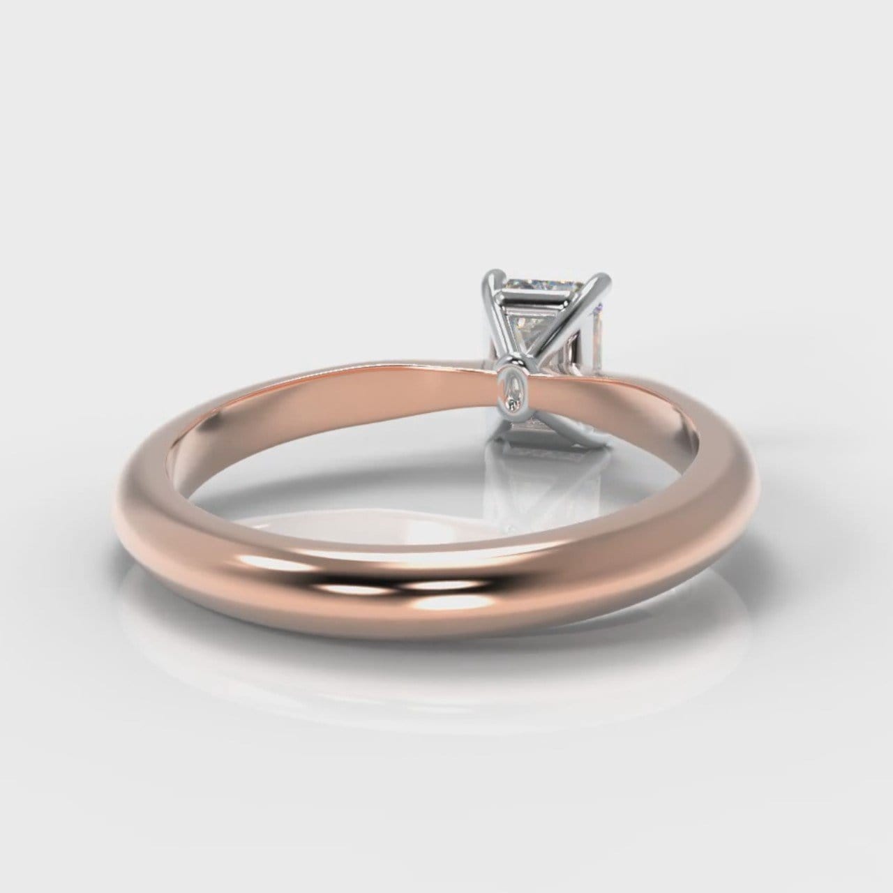 Carrée Solitaire Emerald Cut Diamond Engagement Ring - Rose Gold