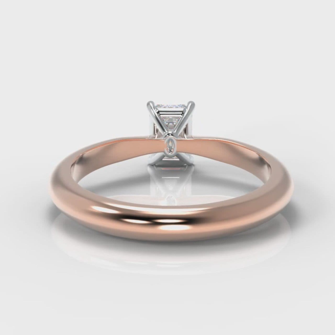 Carrée Solitaire Emerald Cut Diamond Engagement Ring - Rose Gold