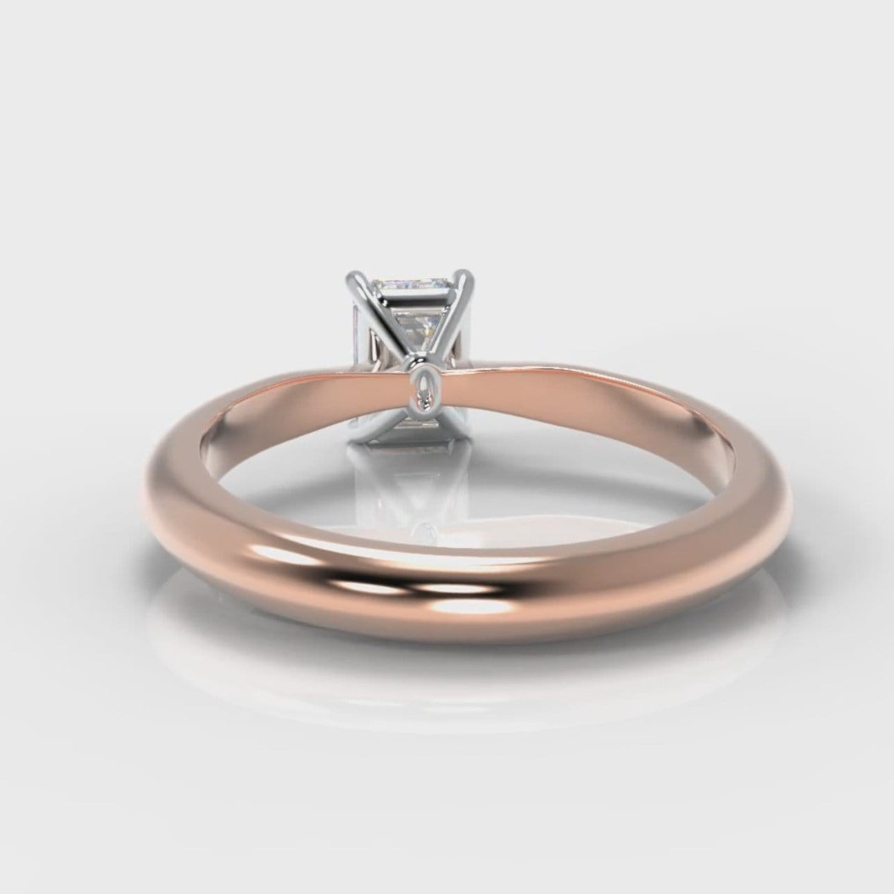 Carrée Solitaire Emerald Cut Diamond Engagement Ring - Rose Gold