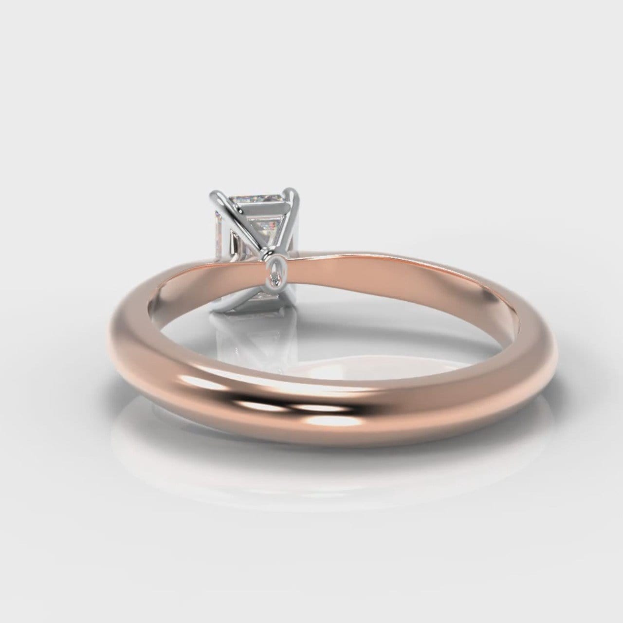 Carrée Solitaire Emerald Cut Diamond Engagement Ring - Rose Gold